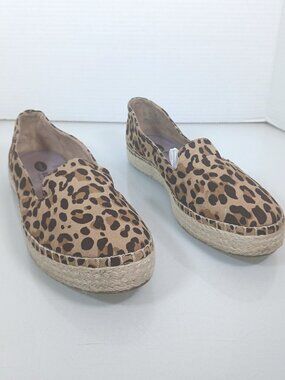 Dr. Scholls Be Energized Womens Leopard Print Slip On Espadrilles Size 8 Loafers